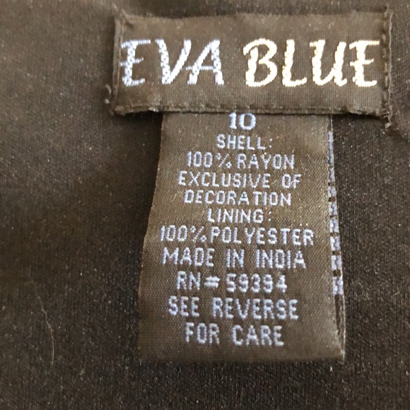 Eva Blue Vintage Floral Beaded Midi Dress - Picture 16 of 16